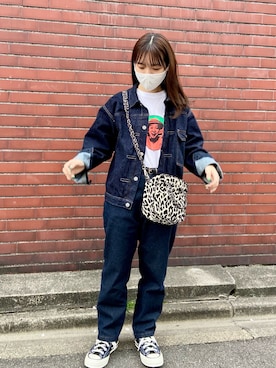 「LENO（リノ）のアイテム（デニムジャケット）」を使った、yukachin0204さん（レディース・148cm）の春コーディネート