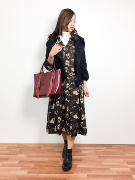 「PICCIN（ピッチン）のアイテム（その他アウター）」を使った、KIIさん（レディース・160cm）の冬コーディネート