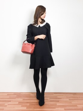 「Aラインワンピース」｜KIIさん（レディース・160cm）の冬コーディネート