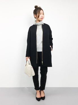 「LOUNGEDRESS（ラウンジドレス）のアイテム（その他アウター）」を使った、KIIさん（レディース・160cm）の冬コーディネート