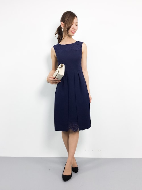 結婚式 服装 ネイビー
