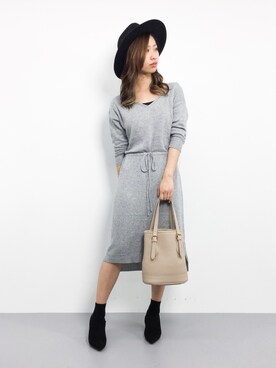 「STYLE DELI（スタイルデリ）のアイテム（ワンピース/ドレス）」を使った、KIIさん（レディース・160cm）の冬コーディネート