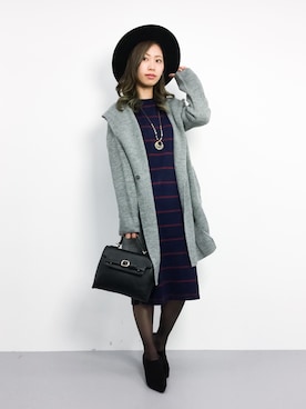 「Doux archives（ドゥアルシーヴ）のアイテム（その他アウター）」を使った、KIIさん（レディース・160cm）の冬コーディネート