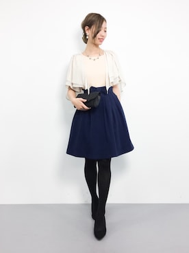 「二次会」｜「アイテム（その他アウター）」を使った、KIIさん（レディース・160cm）の冬コーディネート