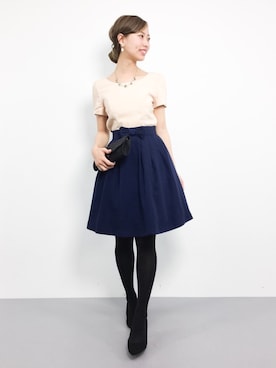 「LAPUIS（ラピュイ）のアイテム（クラッチバッグ）」を使った、KIIさん（レディース・160cm）の冬コーディネート