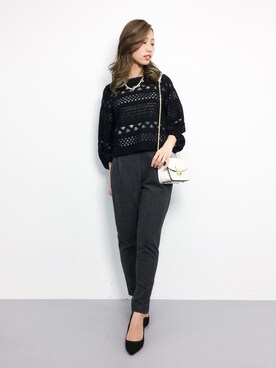 「Luz Llena (NEY)（ラズレナニー）のアイテム（パンツ）」を使った、KIIさん（レディース・160cm）の冬コーディネート