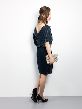 「アイテム（ドレス、グレー系）」を使った、KIIさん（レディース・160cm）の冬コーディネート