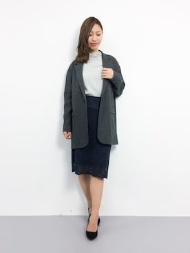 「BLISS POINT（ブリスポイント）のアイテム（その他アウター）」を使った、KIIさん（レディース・160cm）の冬コーディネート