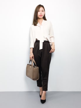 「ボウタイ」｜KIIさん（レディース・160cm）の冬コーディネート