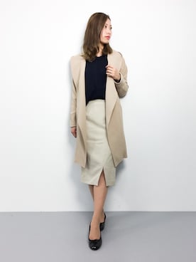 「フードコート」｜「アイテム（トレンチコート）」を使った、KIIさん（レディース・160cm）の冬コーディネート