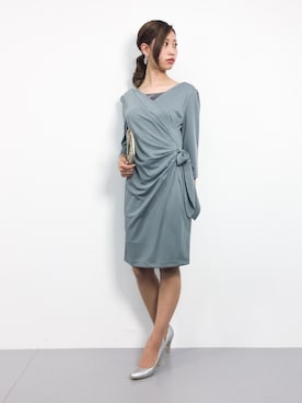 「アイテム（ドレス、グレー系）」を使った、KIIさん（レディース・160cm）の冬コーディネート