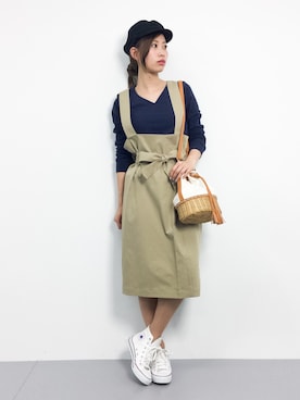 「SLOBE IENA（スローブイエナ）のアイテム（ジャンパースカート）」を使った、KIIさん（レディース・160cm）の冬コーディネート