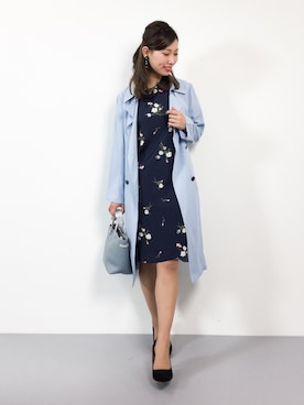 「TIENS ecoute（ティアンエクート）のアイテム（トレンチコート）」を使った、KIIさん（レディース・160cm）の春コーディネート