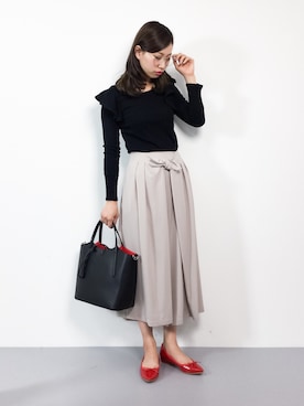 「ivory court（アイボリーコート）のアイテム（ショルダーバッグ）」を使った、KIIさん（レディース・160cm）の春コーディネート