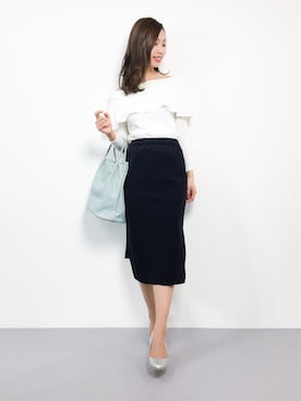 「EN ROUTE（アンルート）のアイテム（スカート）」を使った、KIIさん（レディース・160cm）の春コーディネート