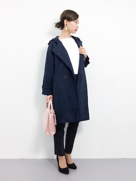 「Samansa Mos2（サマンサ モスモス）のアイテム（トレンチコート）」を使った、KIIさん（レディース・160cm）の春コーディネート