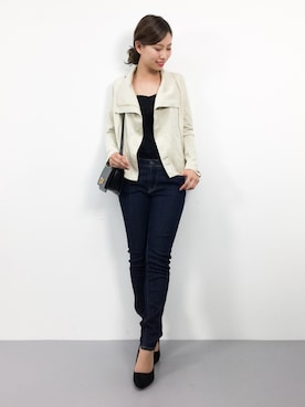 「DURAS（デュラス）のアイテム（ジャケット/アウター）」を使った、KIIさん（レディース・160cm）の春コーディネート