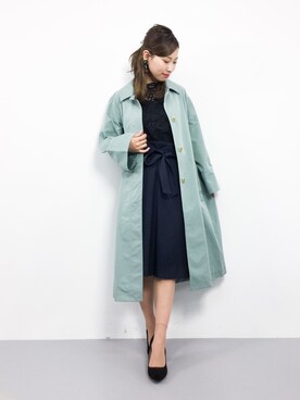 「FRAMeWORK（フレームワーク）のアイテム（ステンカラーコート）」を使った、KIIさん（レディース・160cm）の春コーディネート