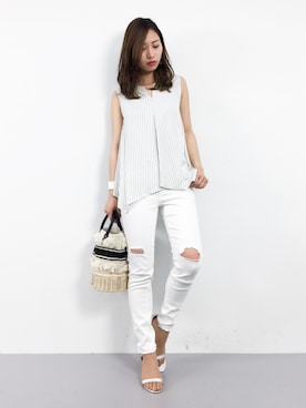 「LAPUIS（ラピュイ）のアイテム（バッグ）」を使った、KIIさん（レディース・160cm）の春コーディネート