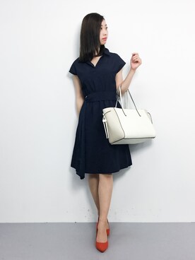 「ef-de（エフデ）のアイテム（バッグ）」を使った、KIIさん（レディース・160cm）の春コーディネート