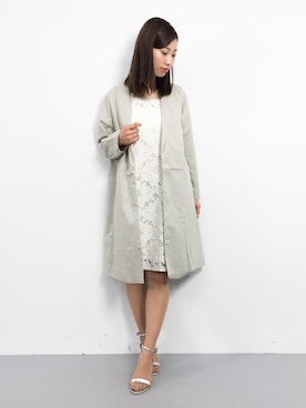「LAKOLE（ラコレ）のアイテム（トレンチコート）」を使った、KIIさん（レディース・160cm）の春コーディネート