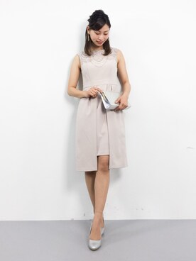 「アイテム（ドレス、グレー系）」を使った、KIIさん（レディース・160cm）の春コーディネート