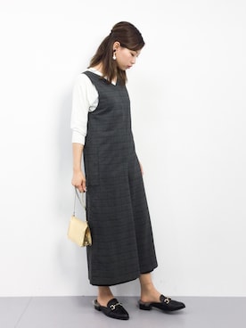 「バブーシュ」｜「アイテム（サロペット/オーバーオール）」を使った、KIIさん（レディース・160cm）の春コーディネート