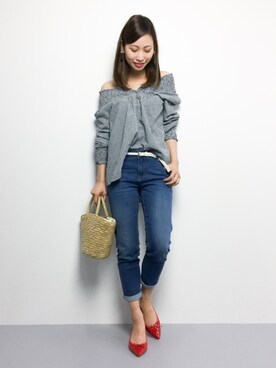 「カットオフ」｜「アイテム（ワンピース/ドレス）」を使った、KIIさん（レディース・160cm）の夏コーディネート