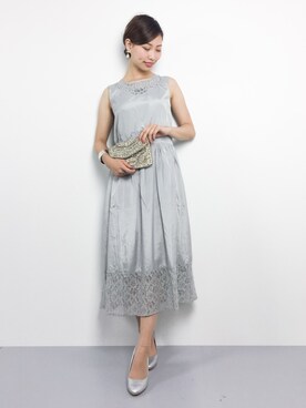 「アイテム（ドレス、グレー系）」を使った、KIIさん（レディース・160cm）の夏コーディネート