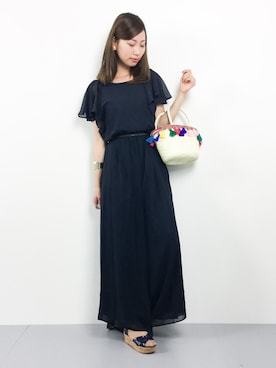 「タッセル」｜「アイテム（つなぎ/オールインワン）」を使った、KIIさん（レディース・160cm）の夏コーディネート