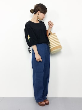 「COMPILATION（コンピレーション）のアイテム」を使った、KIIさん（レディース・160cm）の夏コーディネート