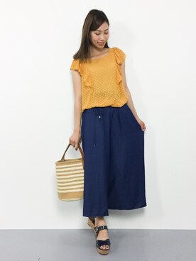 「COMPILATION（コンピレーション）のアイテム」を使った、KIIさん（レディース・160cm）の夏コーディネート