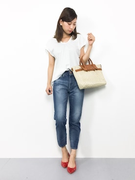 「カゴトート」｜KIIさん（レディース・160cm）の夏コーディネート