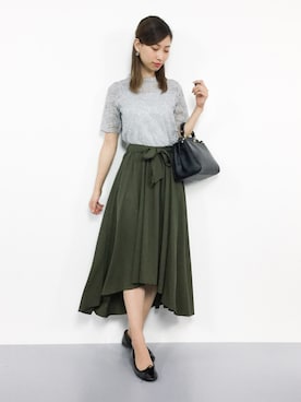 「BEAUTY&YOUTH UNITED ARROWS（ビューティーアンドユースユナイテッドアローズ）のBYSF∴ カラー2WAYハンドショルダー ◆（ハンドバッグ）」を使った、KIIさん（レディース・160cm）の夏コーディネート