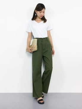 「coca（coca）（コカ）のアイテム（クラッチバッグ）」を使った、KIIさん（レディース・160cm）の夏コーディネート