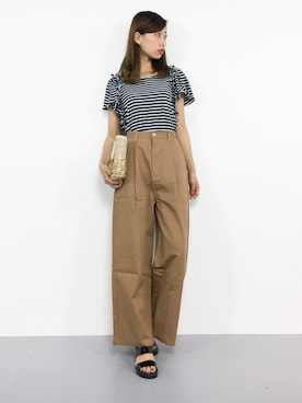 「coca（coca）（コカ）のアイテム（クラッチバッグ）」を使った、KIIさん（レディース・160cm）の夏コーディネート