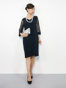 「A part by（アパートバイ）のOCソデレースワンピース2　770918（ドレス）」を使った、KIIさん（レディース・160cm）の秋コーディネート