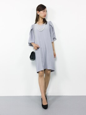 「アイテム（ドレス、グレー系）」を使った、KIIさん（レディース・160cm）の秋コーディネート