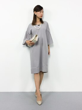 「アイテム（ドレス、グレー系）」を使った、KIIさん（レディース・160cm）の秋コーディネート