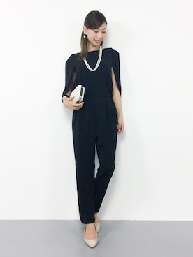「二次会」｜「アイテム（サロペット/オーバーオール）」を使った、KIIさん（レディース・160cm）の秋コーディネート