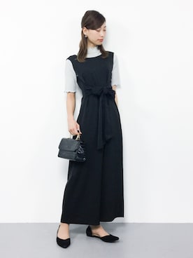 「ラメ」｜「アイテム（オールインワン・サロペット）」を使った、KIIさん（レディース・160cm）の秋コーディネート