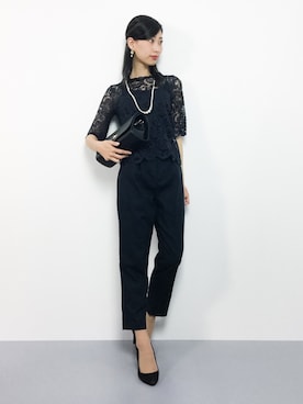 「二次会」｜「アイテム（サロペット/オーバーオール）」を使った、KIIさん（レディース・160cm）の秋コーディネート