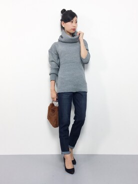 「IMAGE COLLECTION（イマージュコレクション）のアイテム（パンツ）」を使った、KIIさん（レディース・160cm）の秋コーディネート