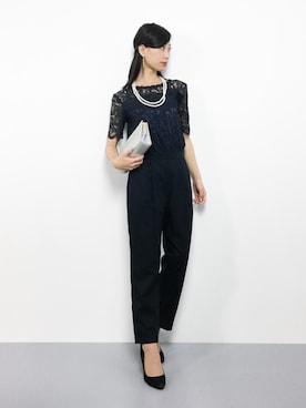 「二次会」｜「アイテム（サロペット/オーバーオール）」を使った、KIIさん（レディース・160cm）の秋コーディネート