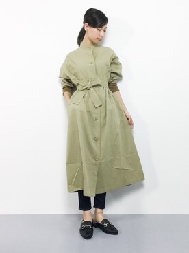 「mystic（ミスティック）のアイテム（ステンカラーコート）」を使った、KIIさん（レディース・160cm）の秋コーディネート