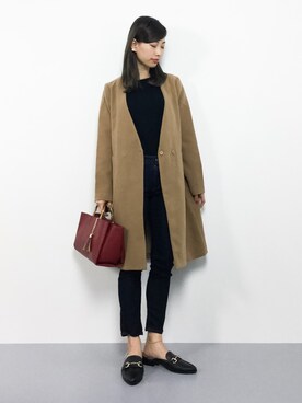 「バブーシュ」｜「アイテム（その他アウター）」を使った、KIIさん（レディース・160cm）の秋コーディネート