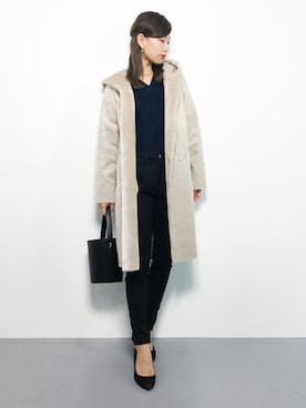 「SENSE OF PLACE by URBAN RESEARCH（センスオブプレイスバイアーバンリサーチ）のアイテム（ムートンコート）」を使った、KIIさん（レディース・160cm）の秋コーディネート