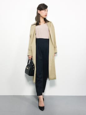 「NATURAL BEAUTY BASIC（ナチュラルビューティーベーシック）のアイテム（トレンチコート）」を使った、KIIさん（レディース・160cm）の秋コーディネート