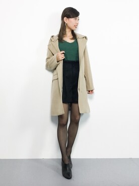 「BLISS POINT（ブリスポイント）のアイテム（その他アウター）」を使った、KIIさん（レディース・160cm）の秋コーディネート