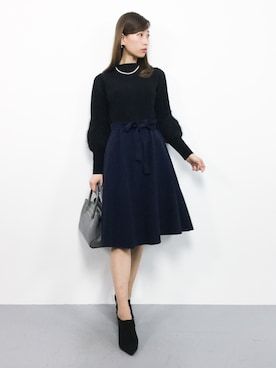 「STRAWBERRY-FIELDS（ストロベリーフィールズ）のアイテム（ニット/セーター）」を使った、KIIさん（レディース・160cm）の秋コーディネート